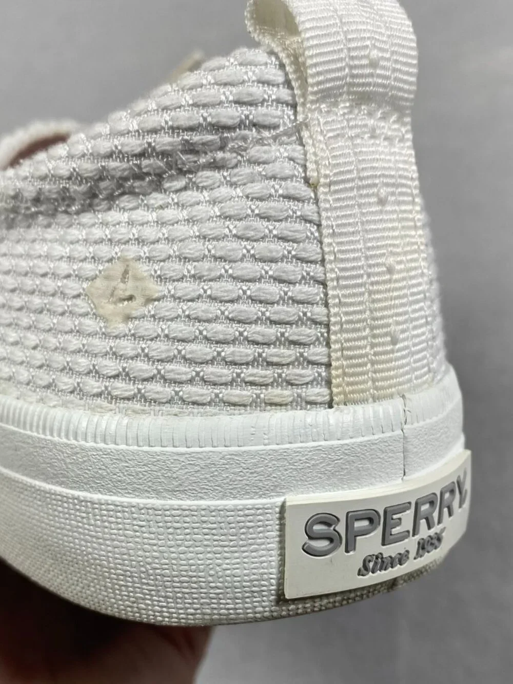 Sperry Crest Vibe Textured White Memory Foam Comfort Sneakers Womens Size 7